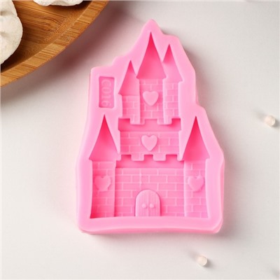 Силиконовый молд Доляна «Сказочный замок», 11×7,5×1,3 см, цвет розовый