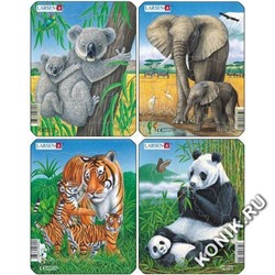 Пазл Larsen «Коала, слон, тигр, панда», в ассортименте, 8 эл.