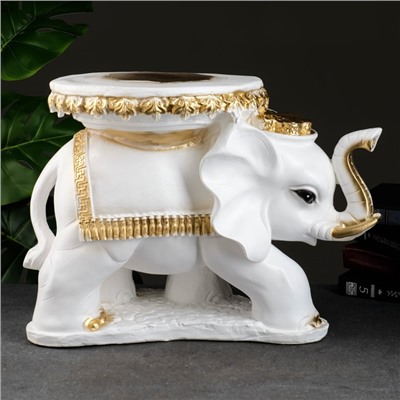 Фигура - подставка "Слон Звезда" бело-золотой, 45×28×33см