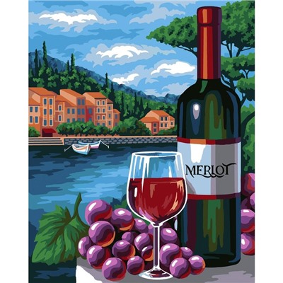 Картина по номерам на холсте с подрамником «Вино» 40х50 см