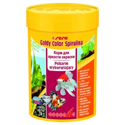 Корм Sera Goldy Color Spirulina для золотых рыб, в гранулах, 100 мл