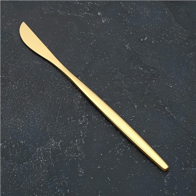 Нож столовый из нержавеющей стали Magistro «Блинк», 22 см, на подвесе, цвет золотой