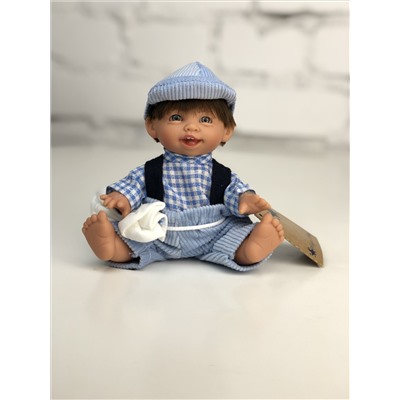 Кукла "Джестито" , мальчик, смеется, в голубом, 18 см, арт.149-1