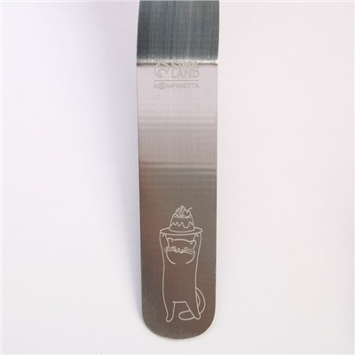 Лопатка кондитерская с деревянной ручкой «Котик», 26.5 см х 3 см