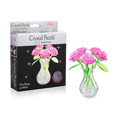 Crystal Puzzle Букет в вазе розовый, 3D-головоломка