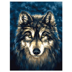 Картина по номерам на холсте ТРИ СОВЫ "Волк", 30*40, с акриловыми красками и кистями