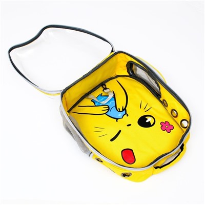 Рюкзак для переноски животных "Котик", прозрачный, 34 х 25 х 40 см, жёлтый