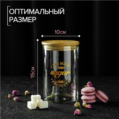 Банка стеклянная для сыпучих продуктов «Эко. Сахар», 1 л, 10×15 см