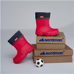 Сапоги детские Nordman Kids со съемным флисовым утеплителем красные