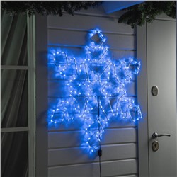 Светодиодная фигура «Снежинка», 95 см, дюралайт, 216 LED, 220 В, мерцание, свечение синий/белый