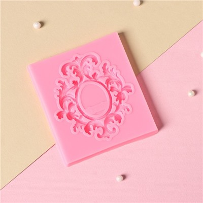 Молд Доляна «Вензели. Рамка», 6,7×7,5 см, цвет розовый