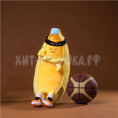 Мягкая игрушка обнимашка Банан Спортсмен 60 см, banan60-blue, banan60-yellow