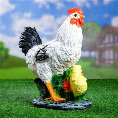 Садовая фигура "Курица с цыплятами" 17х25х33см