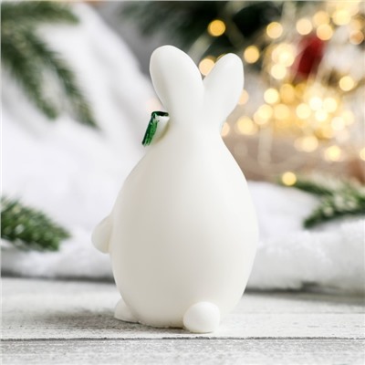 Фигурное мыло "Кролик яйцо с бантом" белый, 90гр, 5х5х9см