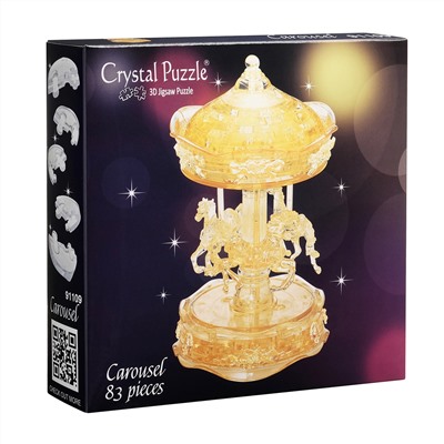 Crystal Puzzle Карусель золотая Deluxe, 3D-головоломка