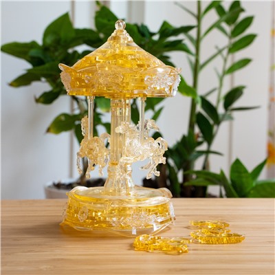 Crystal Puzzle Карусель золотая Deluxe, 3D-головоломка