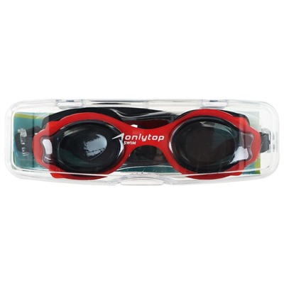 Очки для плавания детские ONLYTOP, беруши, цвет чёрный