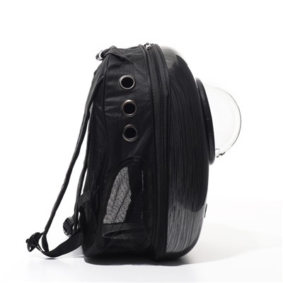 Рюкзак для переноски животных с окном для обзора "Черный металл", 32 х 26 х 44 см