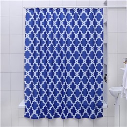 Штора для ванны Доляна «Марокко», 180×180 см, полиэстер, цвет синий