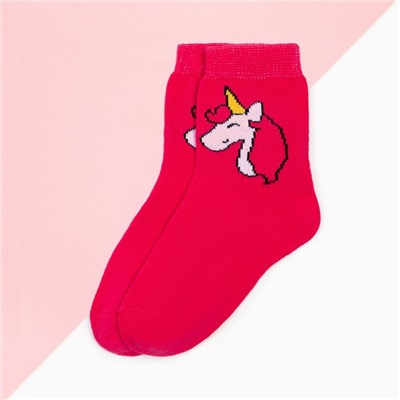 Носки для девочки KAFTAN «Единорог», размер 14-16 см, цвет фуксия