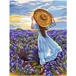 Картина по номерам на холсте ТРИ СОВЫ "Девушка в шляпе", 40*50, с акриловыми красками и кистями