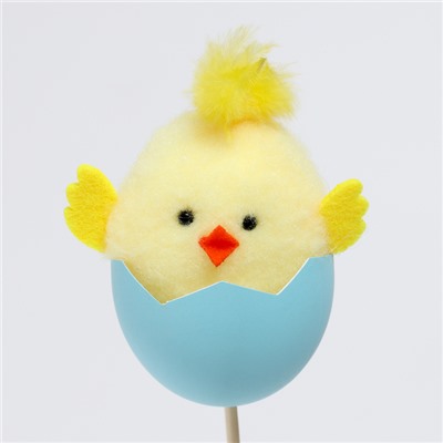 Пасхальный декор на палочке «Цыплёнок в яйце» 5 × 6,5 × 32,5 см