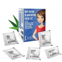 LUSTER Anti Ageing Facial Kit Набор: Пенка-скраб для умывания, Массажный гель для лица, Массажный крем для лица, Маска для лица, Сыворотка для лица 45г