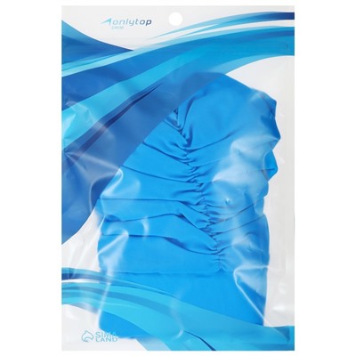 Шапочка для плавания взрослая ONLYTOP, тканевая, обхват 54-60 см, цвет бирюзовый