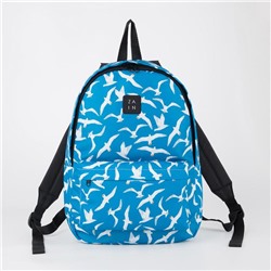 Рюкзак детский, отдел на молнии, наружный карман, цвет голубой, «Чайки»