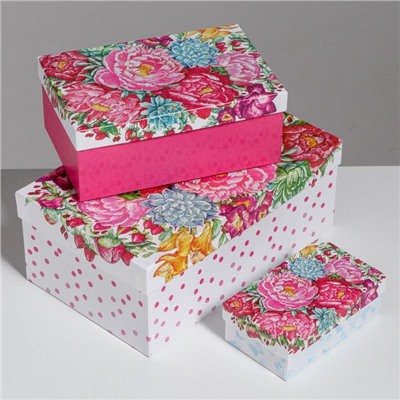 Набор подарочных коробок 10 в 1 «Цветы», 32.5 × 20 × 12.5‒12 × 7 × 4 см