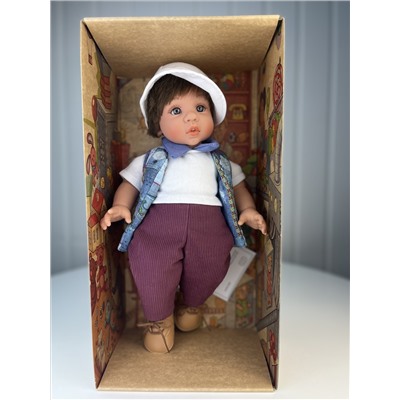 Кукла Джестито "Маленькие зубки", мальчик в вельветовых штанах и кепке, 38 см, арт. 12033