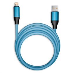 Цена за 3 шт. Кабель Smartbuy Bold, USB - Lightning, для Apple, экстрапрочный, 3A output, оплетка TPE, 1м, синий