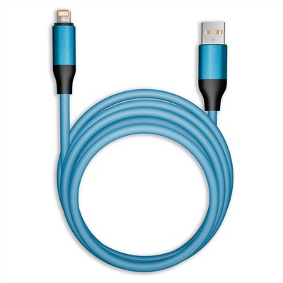 Цена за 3 шт. Кабель Smartbuy Bold, USB - Lightning, для Apple, экстрапрочный, 3A output, оплетка TPE, 1м, синий