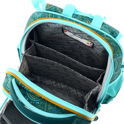Рюкзак каркасный Across + мешок для обуви, 36 х 29 х 17 см, зелёный, серый