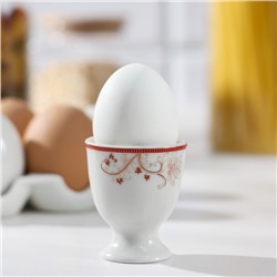 Подставка керамическая для яйца Доляна «Красные листочки»