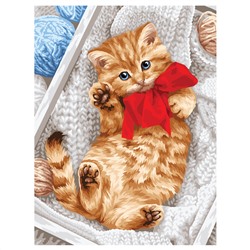 Картина по номерам на холсте ТРИ СОВЫ "Милый котенок", 40*50, с акриловыми красками и кистями