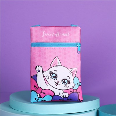 Детский подарочный набор "Котик" 11*1*16 сумка+набор резинок+блокнот+тату