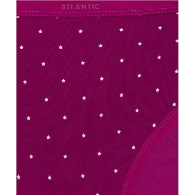 Трусы женские спорт Atlantic, набор из 3 шт., хлопок, темно-бежевые + розовые + амарант, 3LP-200