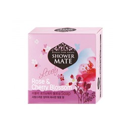 SHOWER MATE Мыло для лица и тела РОЗА И ВИШНЕВЫЙ ЦВЕТ Romantic Rose & Cherry Blossom Soap, 100 гр