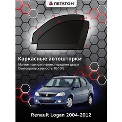 Каркасные автошторки Renault Logan, 2004-2012, передние (магнит), Leg0502