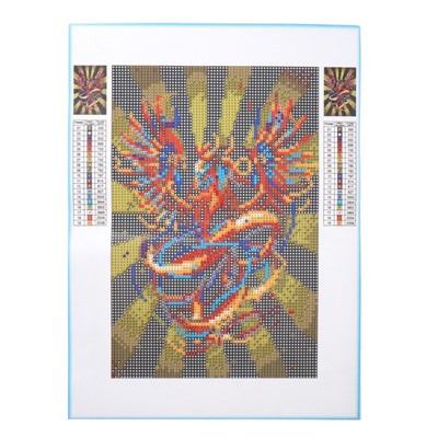 Алмазная мозаика с полным заполнением со светящимися стразами на холсте «Птица», 20 х 30 см