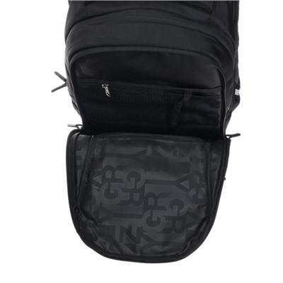 Рюкзак молодёжный Grizzly, 43 х 31 х 20 см, эргономичная спинка, отделение для ноутбука, чёрный, серый