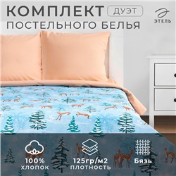 Новый год. Постельное белье "Этель" Дуэт Зимнее волшебство 143*215 см - 2 шт, 240*220 см, 70*70 см - 2 шт