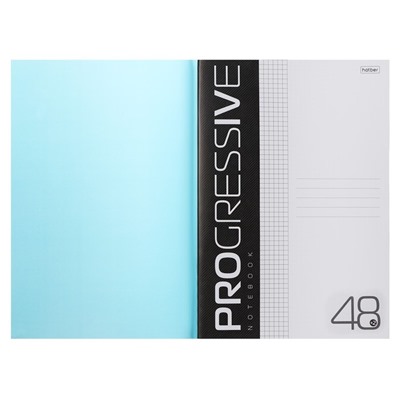 Тетрадь A4, 48 листов, в клетку, PROGRESSIVE, пластиковая обложка, блок 65 г/м2, синяя