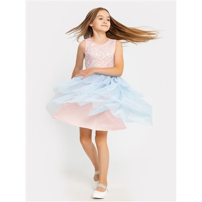 Платье для девочек в розово-голубом оттенке