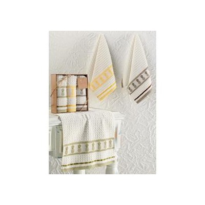 Кухонные полотенца махровые "KARNA" жаккард PINEAPPLE 30x50 см 1/3