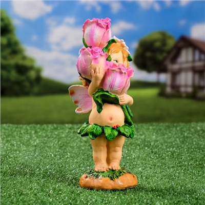 Садовая фигура "Цветочная фея с тюльпанами" 10x10x21см