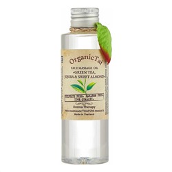 OrganicTai Массажное масло для лица «Зеленый чай, жожоба и сладкий миндаль», Face Massage Oil, 120 мл