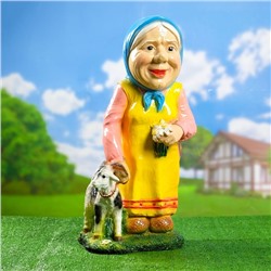 Садовая фигура "Бабка с козой" 14х33х60см