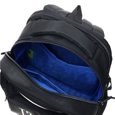 Рюкзак молодежный эргономичная спинка Grizzly, 42 х 32 х 22 см, чёрный/зелёный